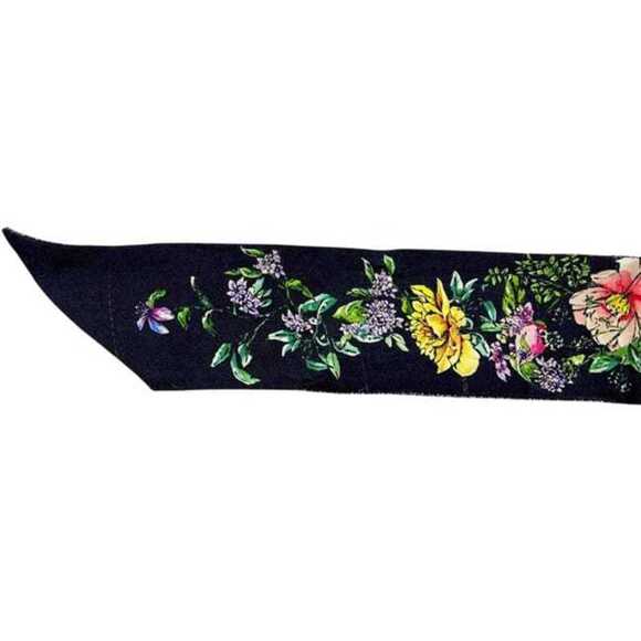 Christian Dior Ribbon Mitzah Scarf Muffler ec-25236 Navy Black Multicolor 700...